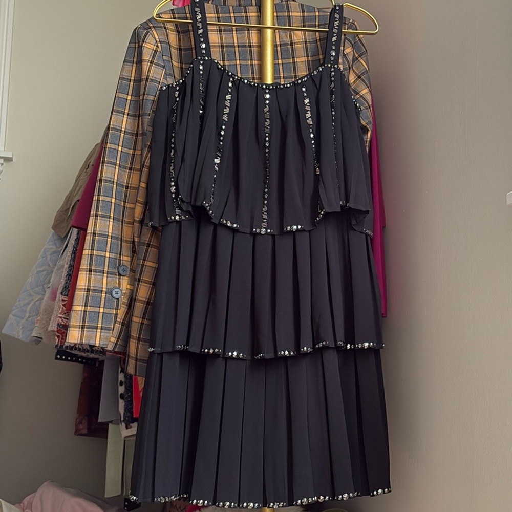 Ted Baker Black Tiered Rhinestone Dress – Size 2